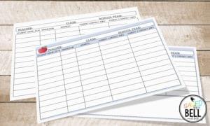 Editable Parent Student Contact Information Sheets